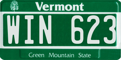 VT license plate WIN623