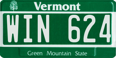 VT license plate WIN624