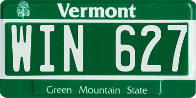 VT license plate WIN627