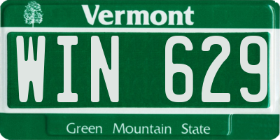 VT license plate WIN629