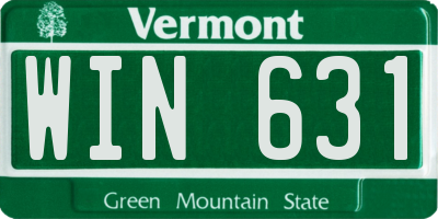 VT license plate WIN631