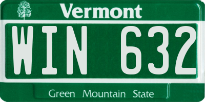 VT license plate WIN632
