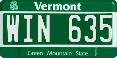 VT license plate WIN635