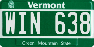 VT license plate WIN638