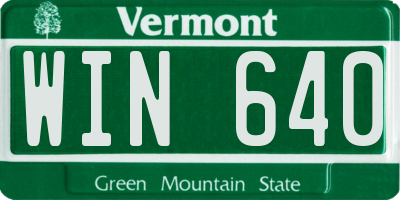 VT license plate WIN640
