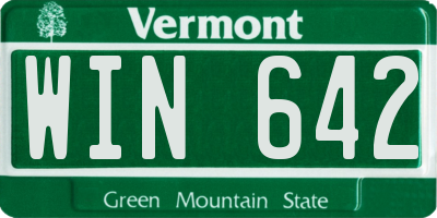 VT license plate WIN642