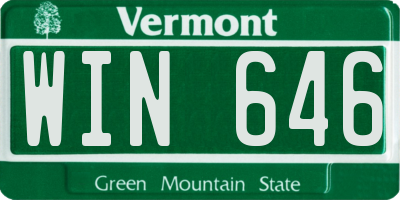 VT license plate WIN646