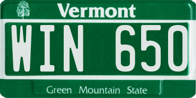 VT license plate WIN650