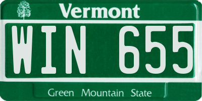 VT license plate WIN655