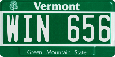 VT license plate WIN656