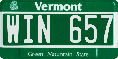 VT license plate WIN657
