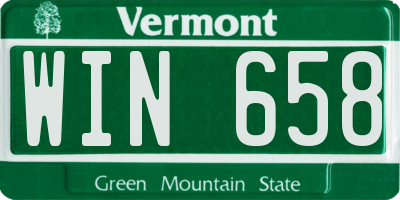 VT license plate WIN658