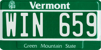 VT license plate WIN659