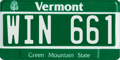 VT license plate WIN661