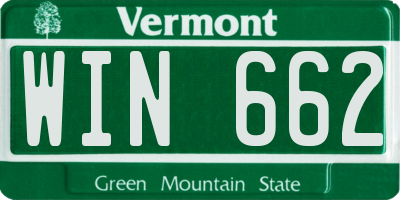 VT license plate WIN662