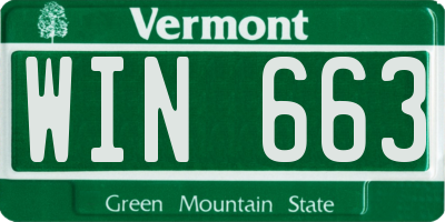 VT license plate WIN663