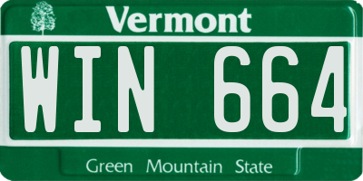 VT license plate WIN664