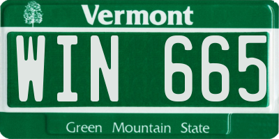 VT license plate WIN665