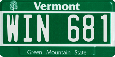 VT license plate WIN681