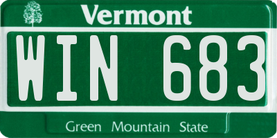 VT license plate WIN683