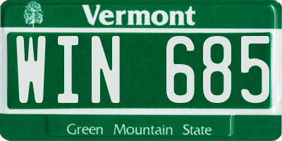 VT license plate WIN685