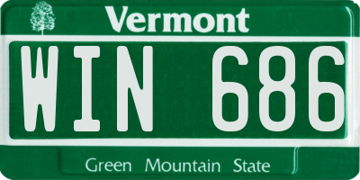VT license plate WIN686