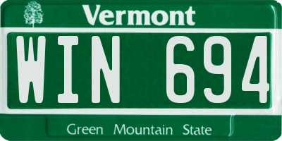 VT license plate WIN694