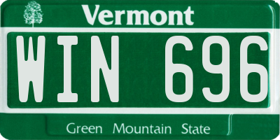 VT license plate WIN696