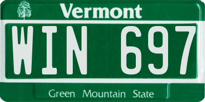 VT license plate WIN697