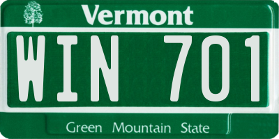 VT license plate WIN701