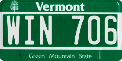 VT license plate WIN706