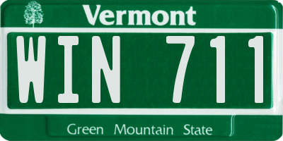VT license plate WIN711