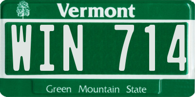 VT license plate WIN714