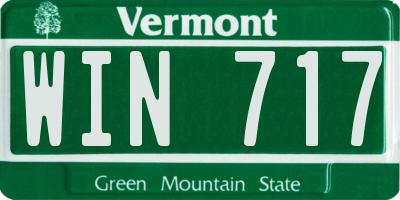 VT license plate WIN717