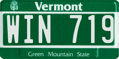 VT license plate WIN719