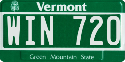VT license plate WIN720