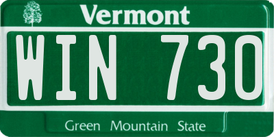 VT license plate WIN730