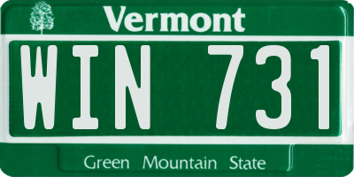 VT license plate WIN731