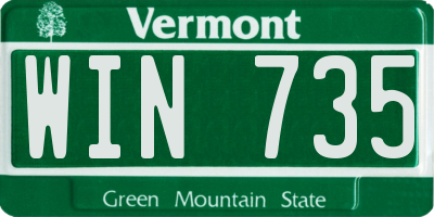 VT license plate WIN735