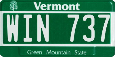 VT license plate WIN737