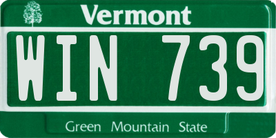 VT license plate WIN739