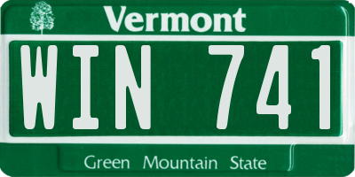 VT license plate WIN741
