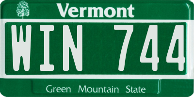 VT license plate WIN744