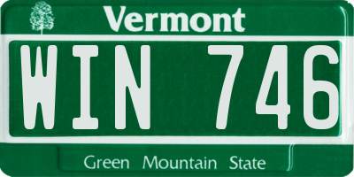 VT license plate WIN746