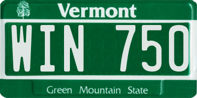 VT license plate WIN750