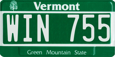 VT license plate WIN755