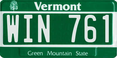 VT license plate WIN761
