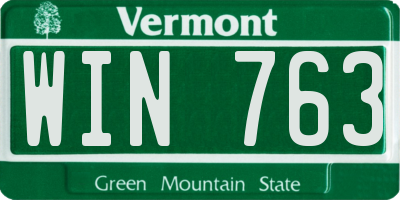 VT license plate WIN763