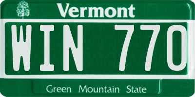 VT license plate WIN770