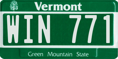 VT license plate WIN771